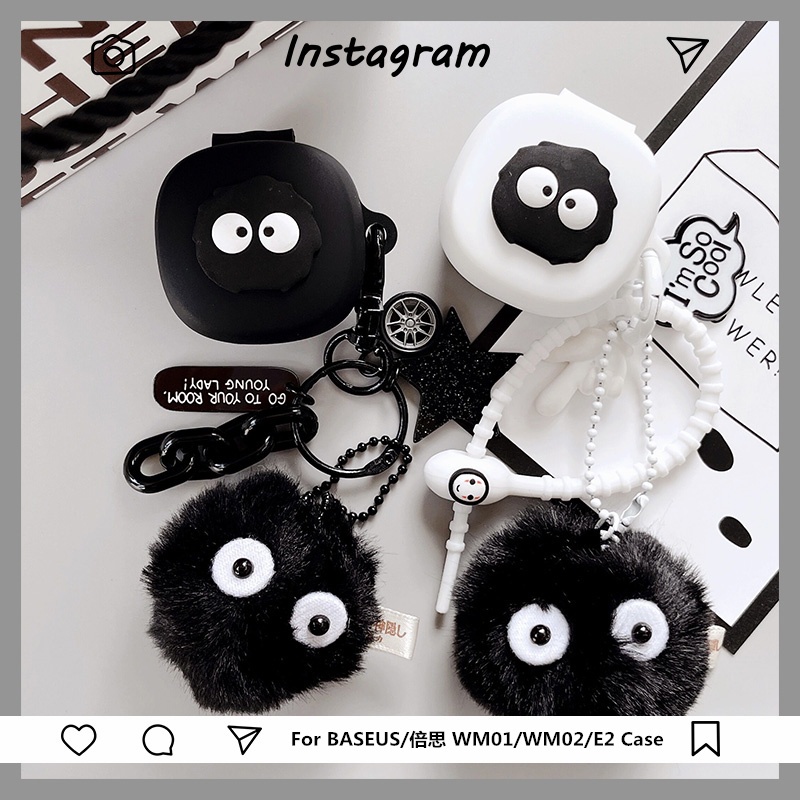 Baseus WM01 WM02 E2 เคสหูฟัง ป้องกันการตก ป้องกัน ซิลิโคนนิ่ม หูฟัง เคสป้องกัน