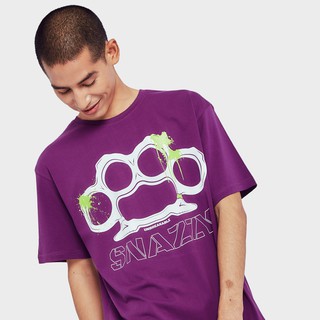 SNAZZY Purple Knuckle Ring เสื้อยืดชาย เสื้อยืดคอกลม เสื้อสตรีท