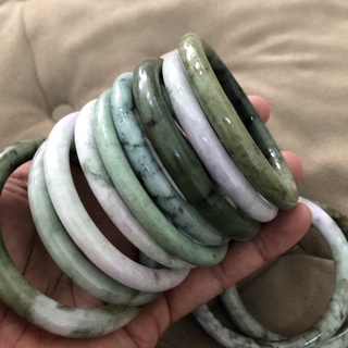 กำไลหยก ทรงโดนัท หยกพม่าแท้ (สีโทนธรรมชาติ สุ่มสีเท่านั้น)