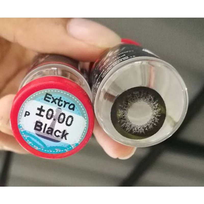 คอนแทคเลนส์ บิ๊กอาย รุ่น Extra สีดำ/black มีค่าสายตา(0.00)-(-10.00)