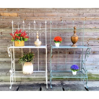 Garden Old Iron Console Multi-Layer Plant Flower Stand Courtyard Balcony Floor-Standing Folding Racks ชั้นวางของ