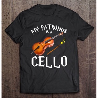 พร้อมส่ง เสื้อยืดแขนสั้น คอกลม ผ้าฝ้าย 100% พิมพ์ลาย My Patronus Is A Cello ทรงหลวม หลากสี แฟชั่นฤดูร้อน สําหรับผู้ชายS-