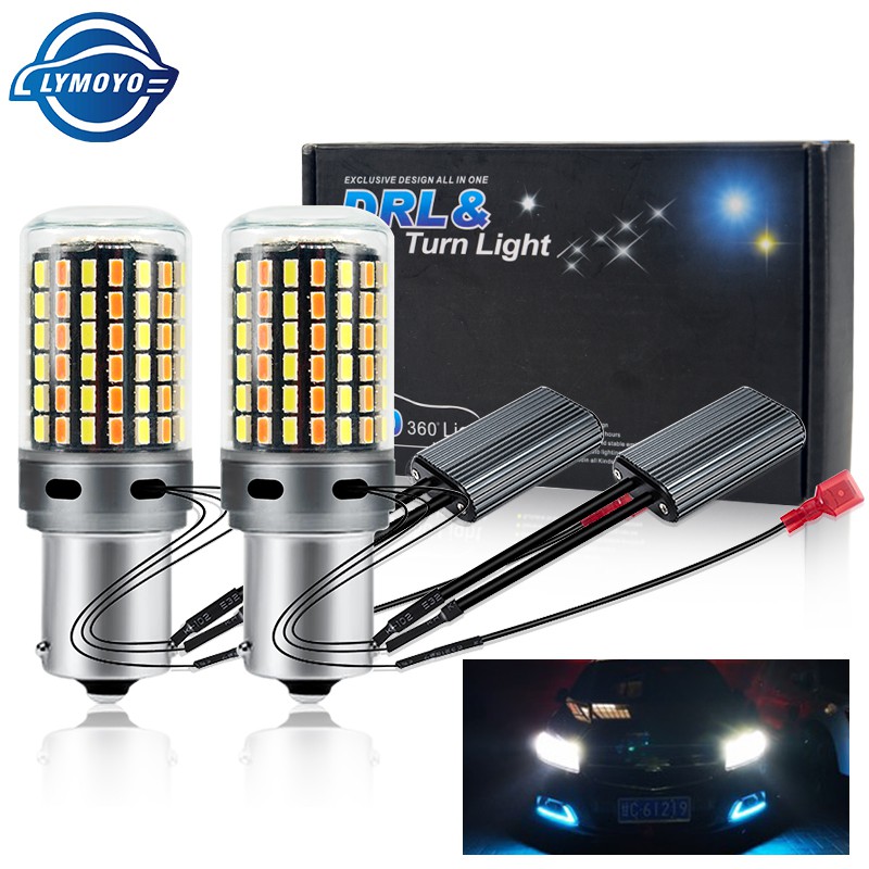 ไฟเลี้ยวเดย์ไลท์ LED 120 ดวง DRL Canbus P21W PY21W BA15S BAU15S T20 7440 W21W 3014 2 ชิ้น