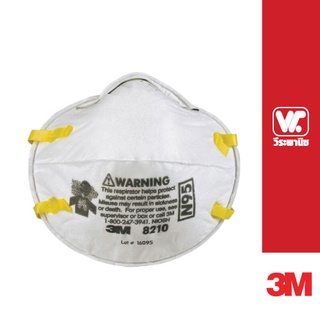 3M หน้ากากอนามัย กันฝุ่นละออง PM2.5 N95 8210 พร้อมสายรัดชนิดคาดศีรษะ สีขาว ของพร้อมส่ง