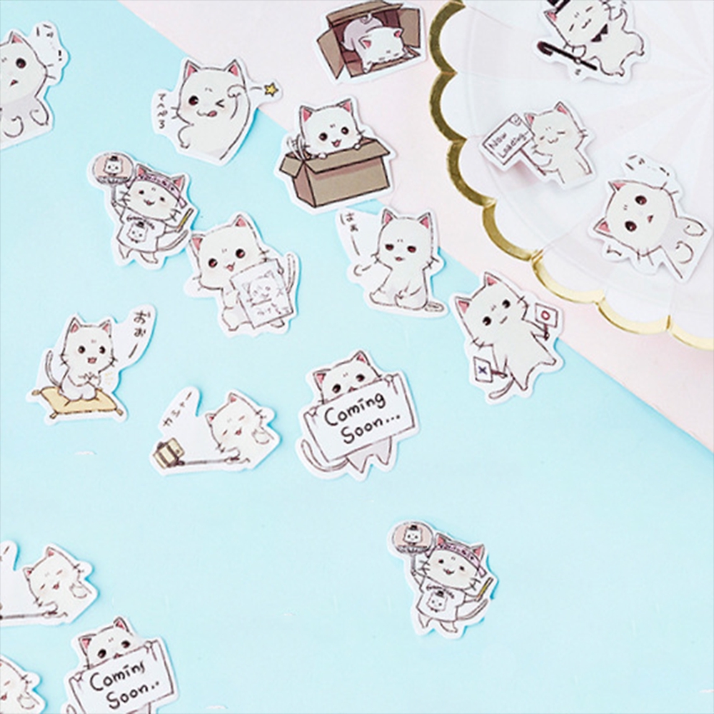 45pcs Cute Cartoon Cat Washi Stickers Kawaii Stationery Diy Scrapbooking Dairy Photo Album