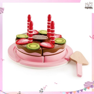 ของเล่นไม้เค้กวันเกิดจำลองสีชมพูสุดสดใสจากแบรนด์ Hape รุ่น Double Flavored Birthday Cake