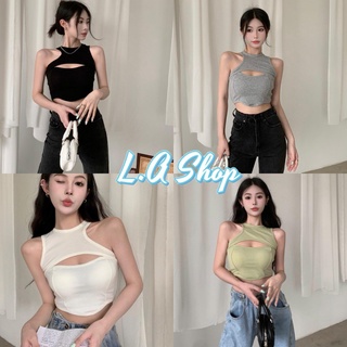 L.A Shop พร้อมส่ง เสื้อกล้ามครอป ไหมพรม มีฟองน้ำ ทรงสั้นรัดตัวยเซ็กซี่มาก "FY9999"