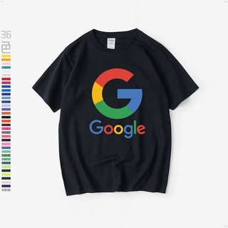 ย้อนยุคเสื้อยืดแขนสั้น คอกลม ผ้าฝ้ายแท้ ทรงหลวม พิมพ์ลายโลโก้ Google Google Official สําหรับผู้ชาย และผู้หญิงS-5XL