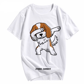 เสื้อยืดผ้าฝ้ายแท้ 100% ลายสุนัขชิบะอินุ Cavalier King CharlesS-5XL