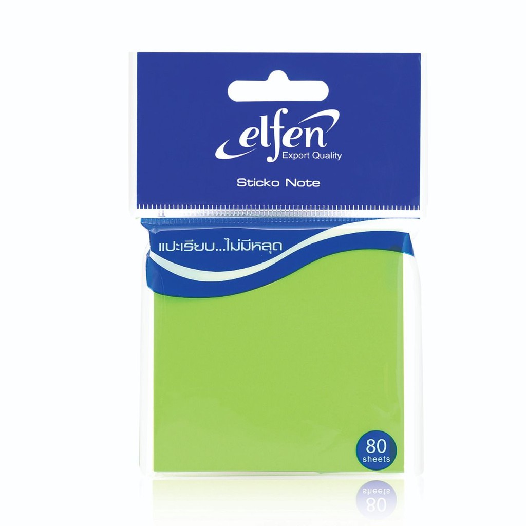กระดาษโน้ตกาวในตัว Elfen นีออน/พาสเทล ขนาด 3x3 นิ้ว