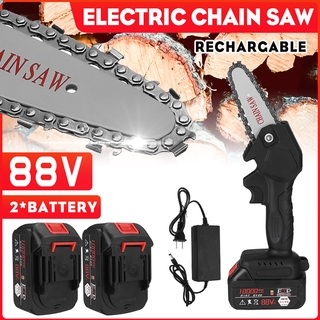 เลื่อยไฟฟ้าไร้สาย แบบพกพา 88V พร้อมแบตเตอรี่ 2 ก้อน 800W สําหรับงานไม้