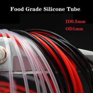 3/10Meter 0.5x1mm Food Grade Imported Silicone Hose Flexible Tube Drink Hose Pipe Temperature Resistance Nontoxic Environmental  เกรดอาหาร นําเข้า ท่อซิลิโคน ยืดหยุ่น ท่อเครื่องดื่ม ทนอุณหภูมิ ปลอดสารพิษ สิ่งแวดล้อม