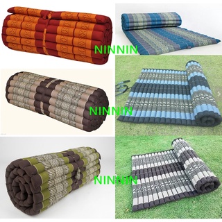 ที่นอนปิกนิก ที่นอนม้วนเก็บได้ ที่นอนนุ่นผ้าฝ้ายTopper เสริมเตียง Thai Roll up mat pillow kapok camping OTOP ตกแต่งบ้าน