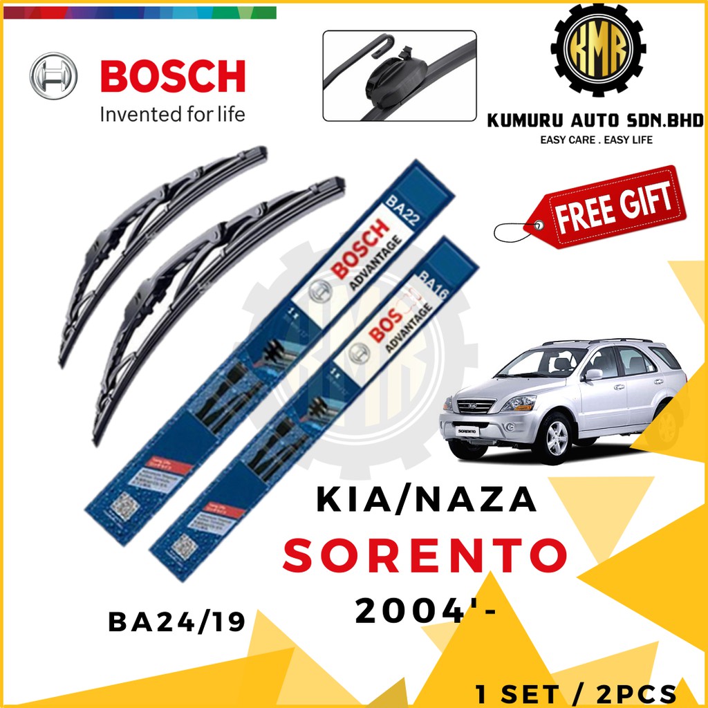 1 ชุด - KIA/NAZA SORENTO 2004 WIPER - BOSCH ADVANTAGE WIPER FRONT BA24/19