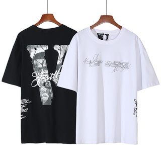 เสื้อยืดVlone     Fashion printed cotton unisex T-shirt short sleeve