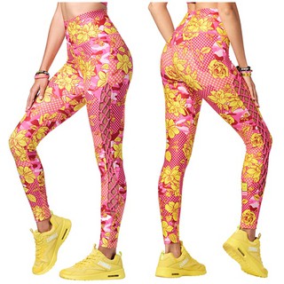 Zumba Wear : Spread Zumba Love High Waisted Laced Up Leggings (กางเกงเลคกิ้งออกกำลังกายซุมบ้าและโยคะ)