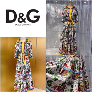 กระโปรง DOLCE &amp; GABBANA GRAPHIC PRINT A LINE SKIRT