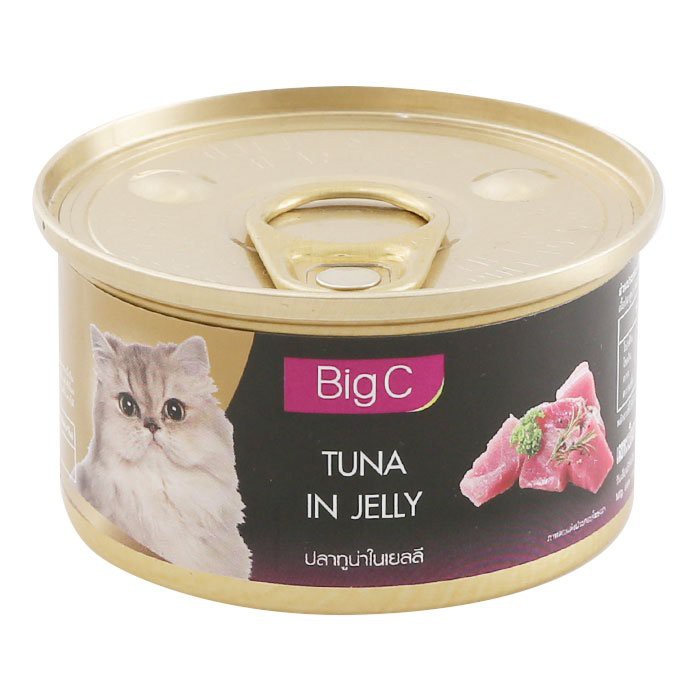 ราคาพิเศษ!! บิ๊กซี อาหารแมว ปลาทูน่าในเยลลี่ 85 ก. BIG C Cat Food Tuna In Jelly 85 G