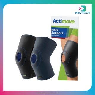 ซัพพอร์ตพยุงหัวเข่า ชนิดเปิดหัวเข่า Actimove knee support ป้องกันหรือลดการบาดเจ็บบริเวณหัวเข่า ( สีดำ และ น้ำเงิน )