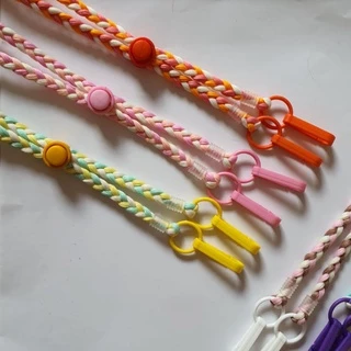 20 สี >>สายคล้องแมสเชือกถักเปีย สายคล้องเชือกเปีย