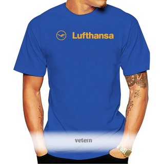 เสื้อยืดผ้าฝ้าย พร้อมส่ง ใหม่ เสื้อยืด ผ้าฝ้าย 100% พิมพ์ลาย Lufthansa Airlin สีดํา สําหรับผู้ชาย