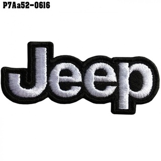 อาร์มปักลาย JEEP LOGO ปักดำขาวพื้นดำ ขนาด 6.7*3cm รุ่น P7Aa52-0616 พร้อมส่ง!!!