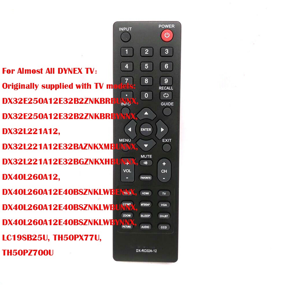 ใหม่ DX-RC02A-12 สําหรับเกือบทั้งหมด DYNEX TV Remote Control DX-RC01A-13 DX-26L150A11 DX32E250A12E32