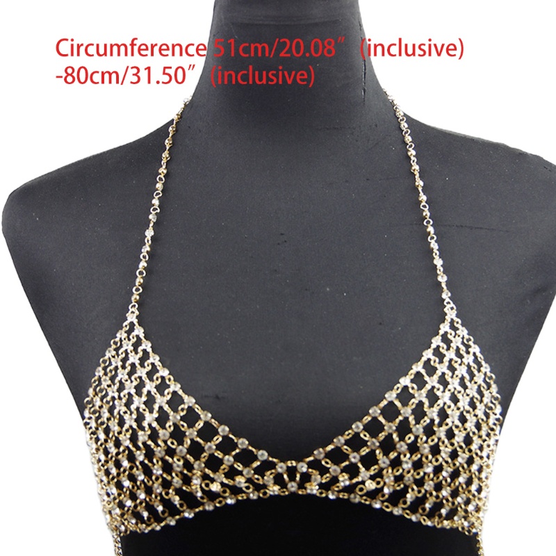 Shwnee วันหยุดพักผ่อนไนท์คลับหน้าอกโซ่ร่างกายบิกินี่เพชรเทียมคริสตัล Bra Chain Top Bra Chain