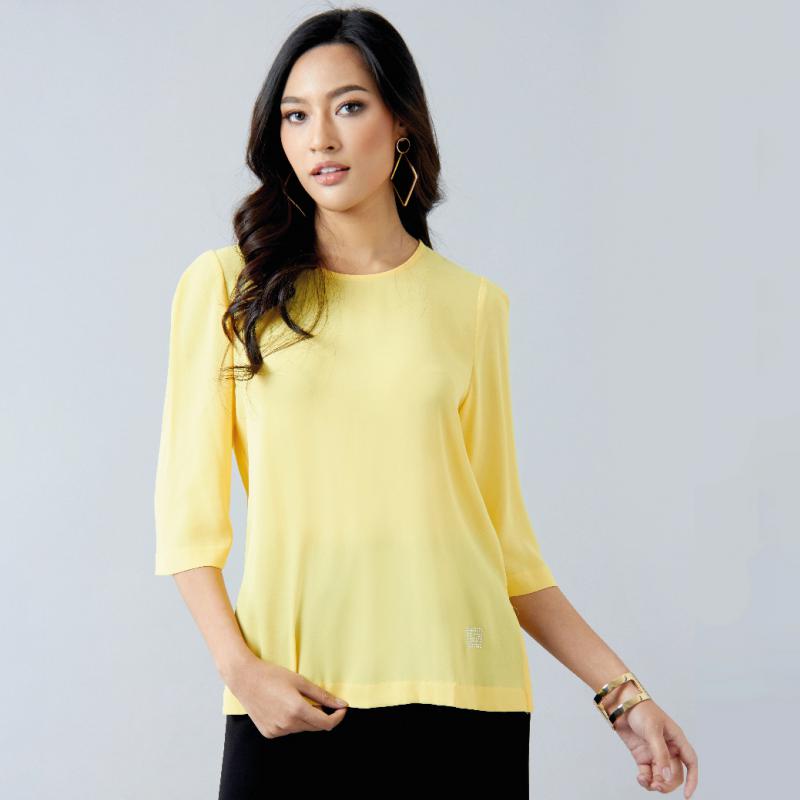 Guy Laroche เสื้อผู้หญิง Yellow Business Blouse เบลาส์ใส่ทำงาน (GS5JYE)