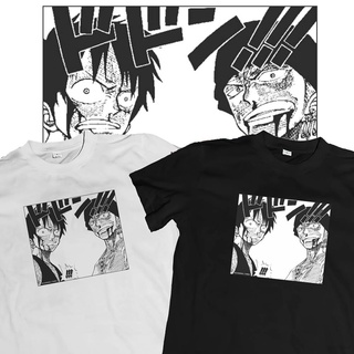 เสื้อยืดแขนสั้นลําลอง ทรงหลวม พิมพ์ลายกราฟฟิค ONE PIECE Luffy and Zoro พลัสไซซ์ สําหรับผู้ชาย และผู้หญิง