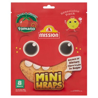 Mission Mini Wraps Tomato 300g. มิชชั่น มินิแรปมะเขือเทศ 300 กรัม