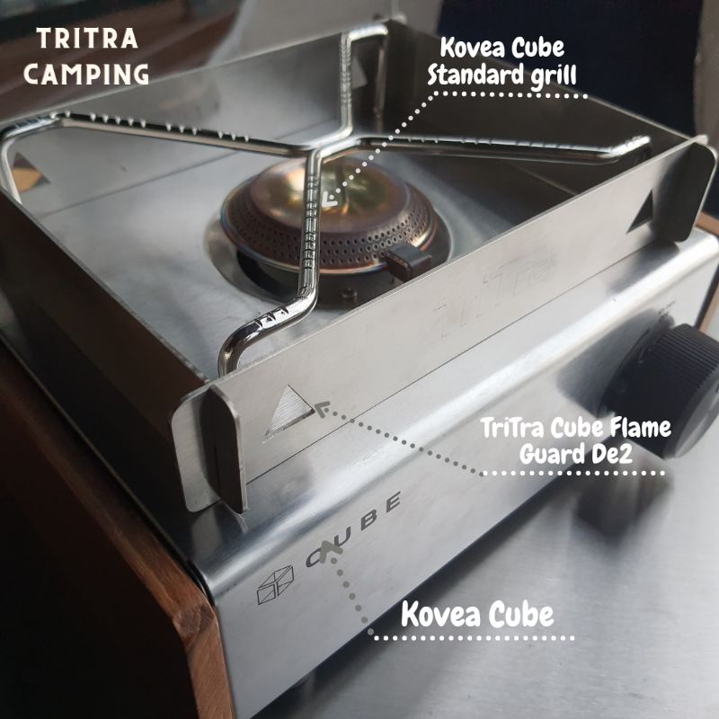 TriTra Cube Flame Guard De2(บังลมสำหรับเตา Kovea Cube รุ่นDe2) เพิ่มช่องระบายอาการ *ไม่รวมเตา และอุปกรณ์อื่นๆ
