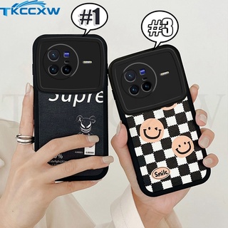 เคสโทรศัพท์มือถือนิ่ม แบบป้องกัน ลาย Suprem Bear Grid Smile สําหรับ Vivo Y15A Y15S Y01 Y76S Y74S Y85 V23 V20 Pro V23e V15 V11i V9 S1 T2 X80 X70 X60 X50 Pro X21 IQOO NEO 6 5 5S