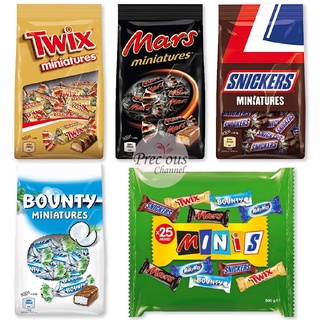 ❌ลดล้างสต็อก❌ ช็อกโกแลต Twix / Mars / Snickers / Bounty รุ่น miniatures และ แบบ Best of Minis Chocolate 25 Mixed