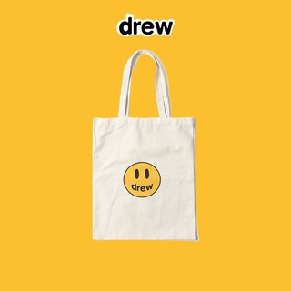 Drew Logo Mascot Tote Bag ถุงผ้าดิวส์เฮ้าส์ รูปยิ้ม