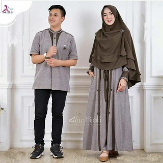 เสื้อคลุมคู่รัก ผ้าฝ้าย ลาย SYARI Couple 3G (Gamis Gamis &amp; HIJAB + Cowo Get Shirt) แฟชั่นทันสมัย สไตล์โมเดิร์น สําหรับผู้ชาย และผู้หญิง