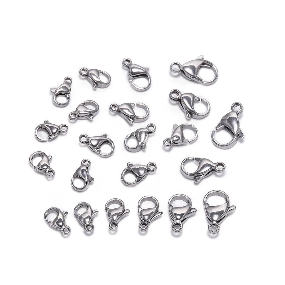 ตะขอก้ามปูสเตนเลส ขนาดเล็ก สําหรับทําเครื่องประดับ สร้อยคอ สร้อยข้อมือ DIY ขนาด 9 -15 มม. 30 ชิ้น / ลอต