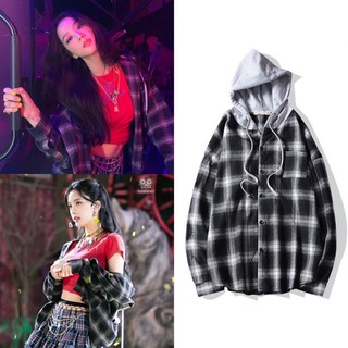 Preorder เสื้อคลุมลายสก็อตแบบจีซู Jisoo Blackpink