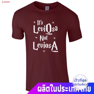 Luner ลีวายส์เสื้อยืดกีฬา เสื้อยืดผ้าฝ้ายพิมพ์ลายโลโก้ Leviosa Not Leviosa Harry Potter  Maroon สําหรับผู้ชาย levis