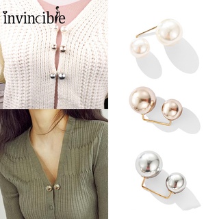3Pcs Women Fashion Double Pearl Brooch/ Personality Clothes jacket Brooch Pin/ Lapel Hat Collar Jewelry
