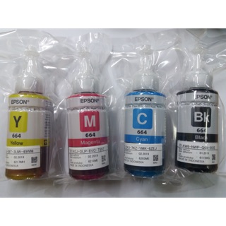 หมึก Epson หมึกเติมของแท้ 100%  4สี T6641,T6642,T6643,T6644 Bk/c/m/y แบบไม่มีกล่อง