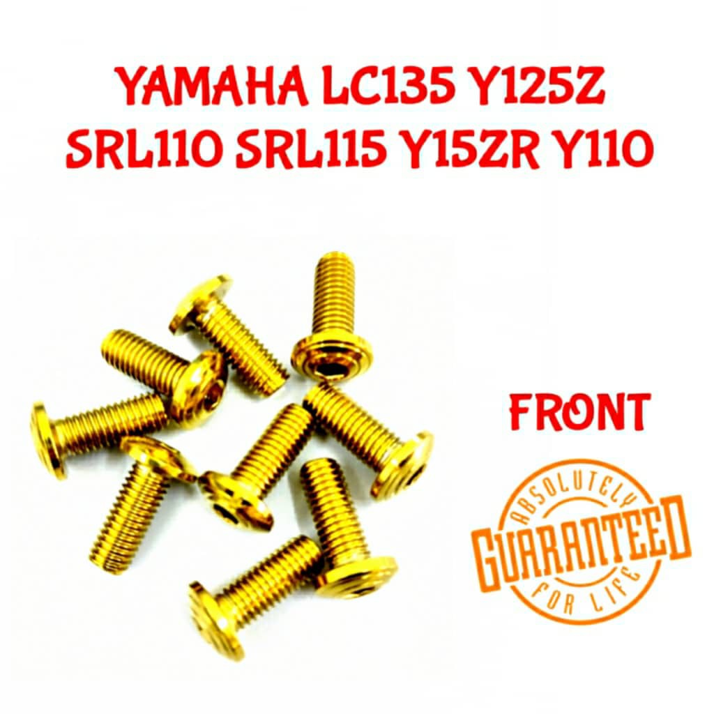 (1 ชิ้น) LINES M8 YAMAHA GOLD FRONT DISC PLATE SCREW LC135 Y125Z SRL110 SRL115 Y15ZR Y110 Y100 ( 1 ช