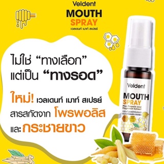 Veldent mouth spray krachai 15ml เวลเด้น สูตรกระชายขาว propoliz propolis สเปรย์ 15ml