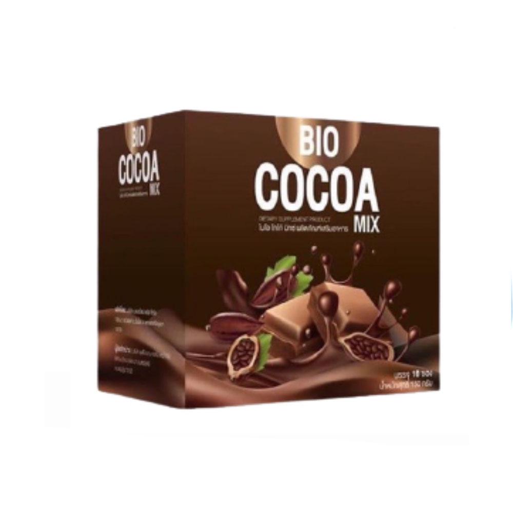 1 กล่อง  Bio Cocoa Mix ไบโอ โกโก้ มิกซ์ By Khun Chan โกโก้ดีท๊อก ขนาดบรรจุ 1 กล่อง / 10 ซอง