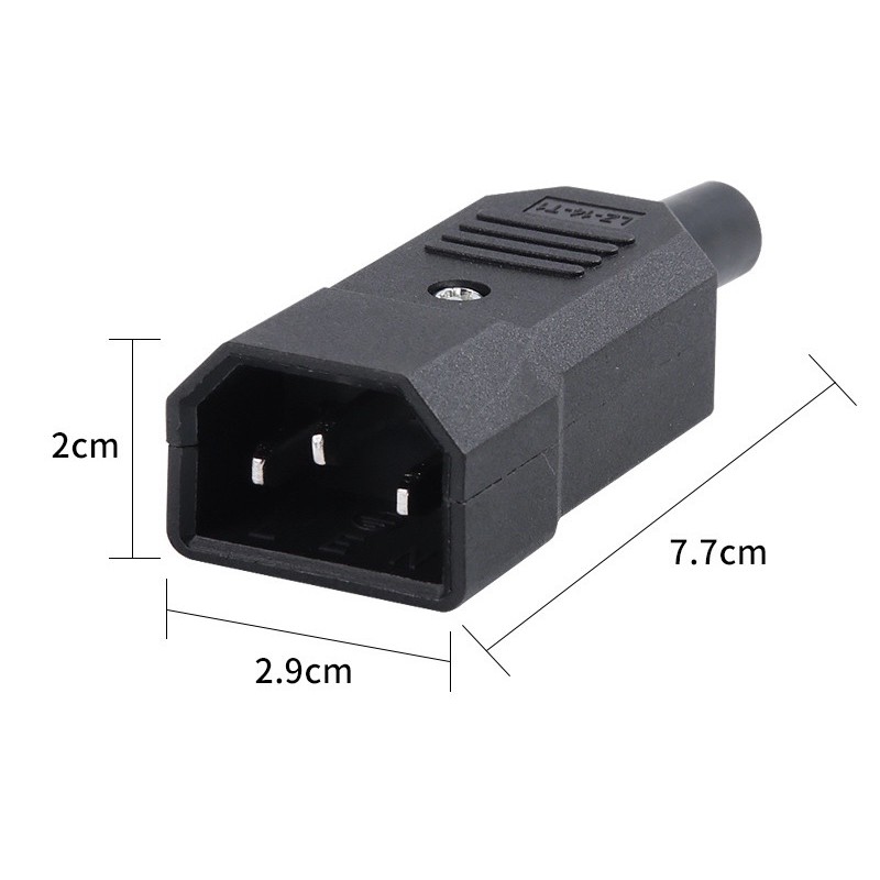 สายปลั๊กเชื่อมต่อ 10 A 250 V male Power 3 Pin Ac ซ็อกเก็ต