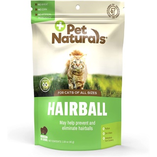 Pet naturals Hairball วิตามิน ขับก้อนขนแมว ป้องกันแฮร์บอล ชิ้นนิ่มเหมือนขนม