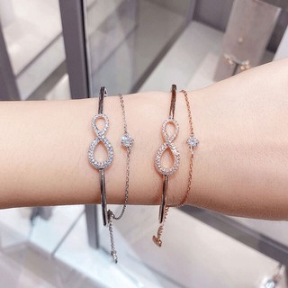 （พร้อมส่ง） Swarovski กำไลข้อมือ Infinity Bangle สวารอฟสกี้ สร้อยคอแฟชั่น แท้ 100% เครื่องประดับแฟชั่น ของขวัญ