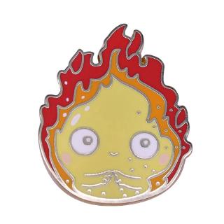 Howls Moving Castle Calcifer lapel pin Ghibli anime fan art badge Hayao Miyazaki movie parody