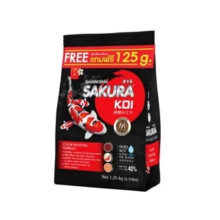 ✅ฟรี 125g.ในถุง ตามตัวเลือก‼️อาหารปลาคาร์ฟ SAKURA KOI 1.25 kg. มี 6 สูตร🌾วีทเจิร์ม🟢สมดุล🔵2in1🟠เร่งโต🔴เร่งสี⚪เร่งขาว
