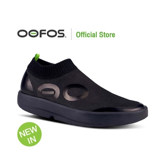 OOFOS OOMG EEZEE MID SHOE BLACK &amp; BLACK - รองเท้าแตะเพื่อสุขภาพ นุ่มสบายเท้าด้วยวัสดุอูโฟม บอกลาปัญหาสุขภาพเท้า